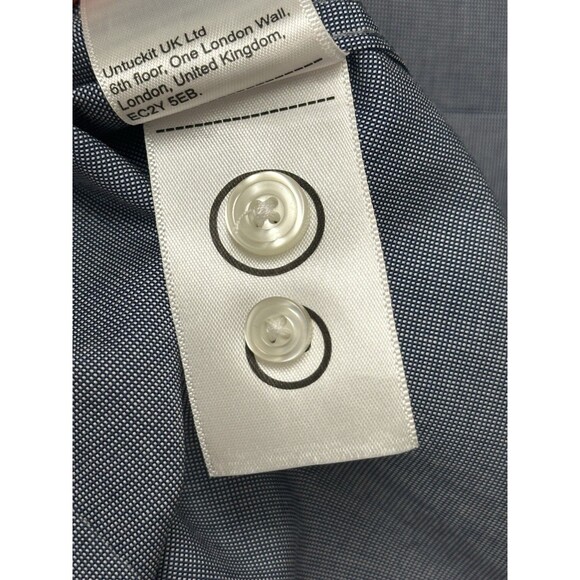 UNTUCKit Shirt Mens 2XL Blue Wrinkle Free Relaxed Fit Pio Cesare Button Down EUC - Picture 9 of 13